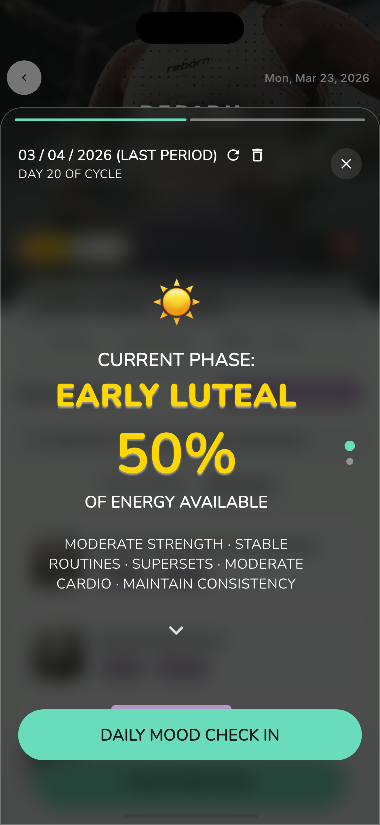 Adaptive training — recommendations based on your current energy