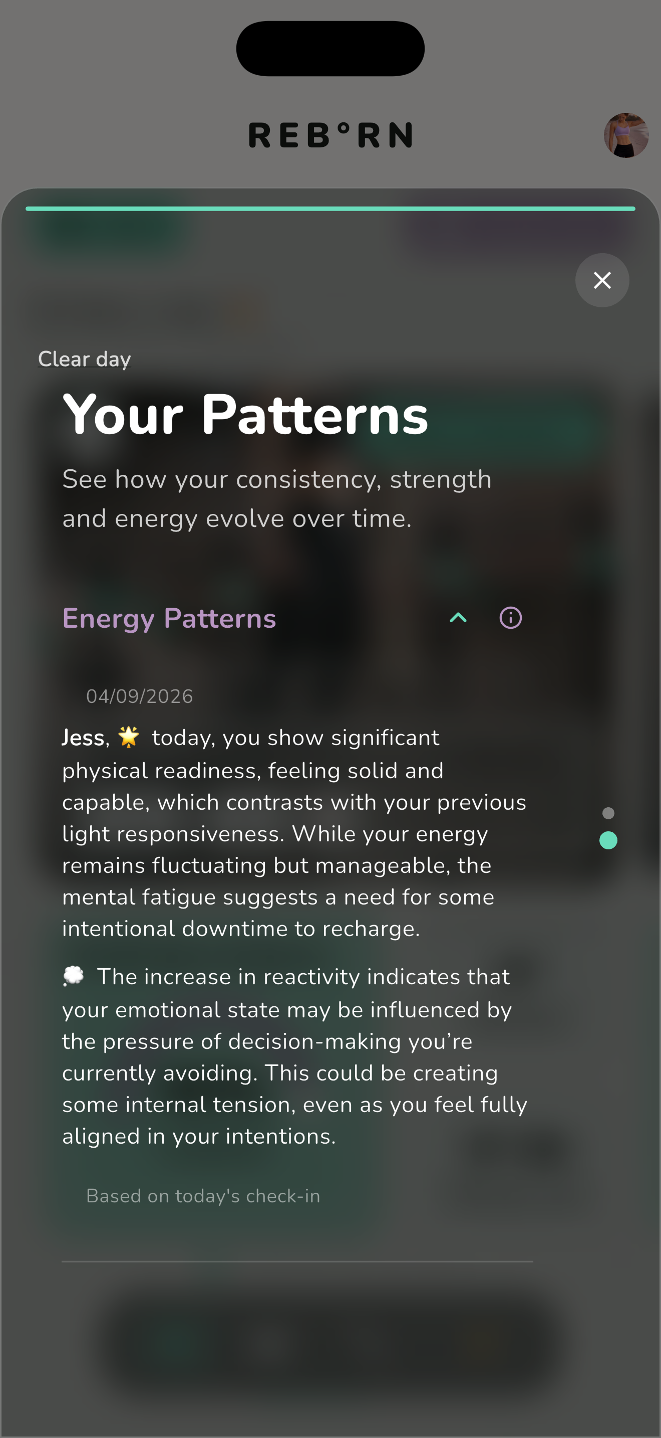 Daily insight — physical and mental state into simple training awareness